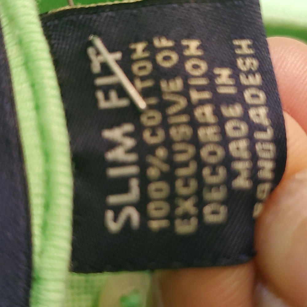 Polo men neon green pullover shirt size 2X slim fit - Picture 12 of 15